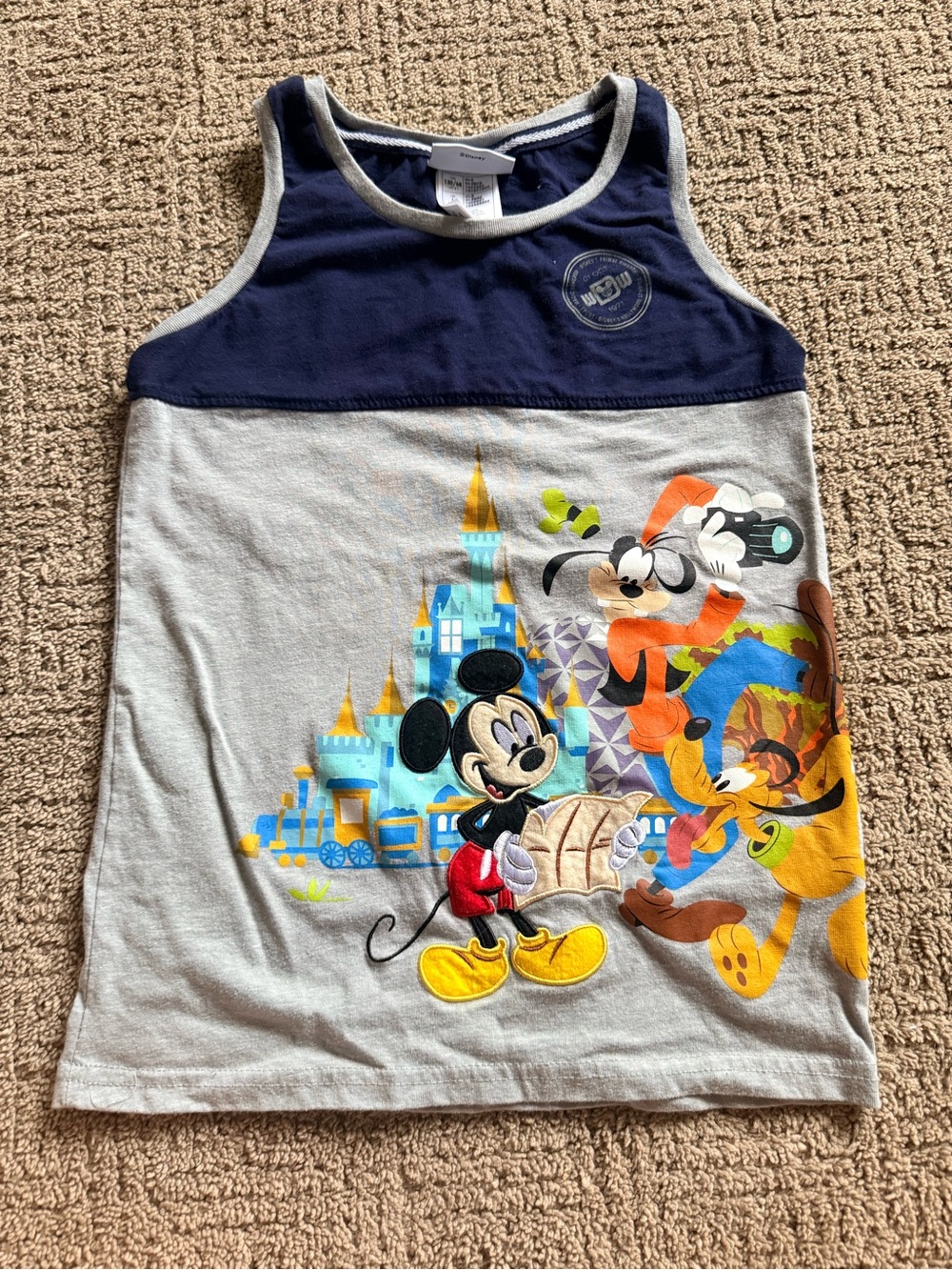 Disney Parks Navy & Light Gray Mickey Mouse and Friends Tank Top